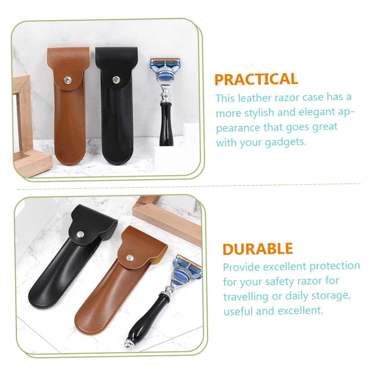 FOMIYES 5 Custodie Da Viaggio in Pelle Per Idee Di Compleanno Con Chiusura A Bottone Automatico Compatte Ed Eleganti Per Luso Quotidiano