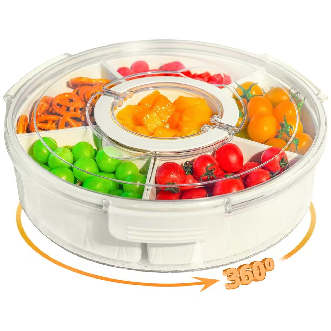 Snackbox Mit 8 Fächern & 50 Obstgabeln - BPA-frei & Spülmaschinenfest Für Unterwegs