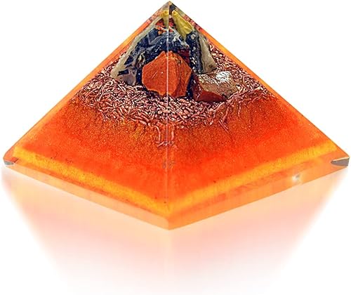 Miniatura 4 de Mental Wellness, Good Luck, Prosperity set Portable Orgonite Crystal Mini Pyramids of Maligano Jasper, Green Aventurine, Bronzite, Blue Calcite for