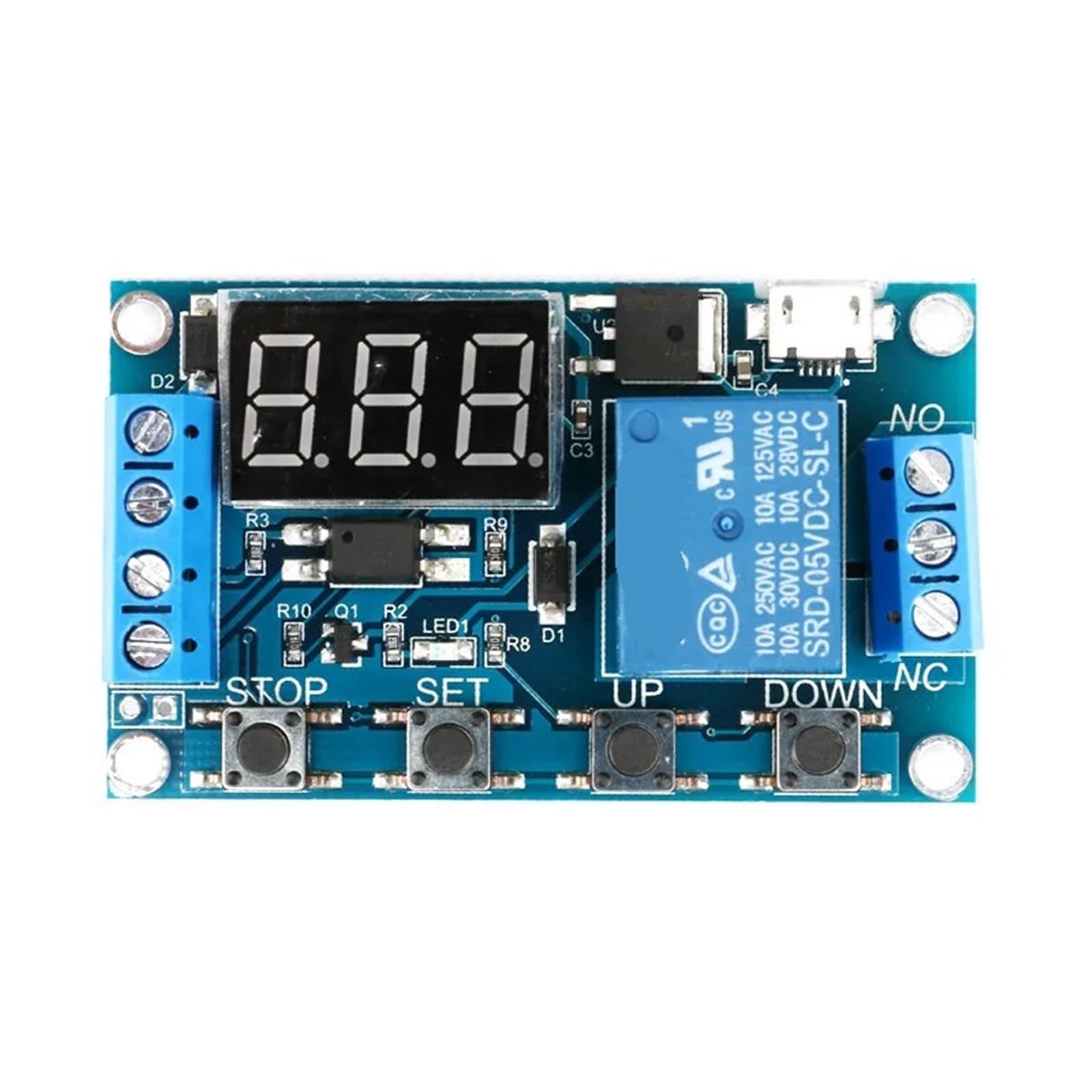 DC 5V 12V 24V LED-Licht Digitales Zeitrelais Trigger-Zyklus-Timer-Verzögerungsschalter Platine Steuermodul DIY(10PCS,Micro Relay)