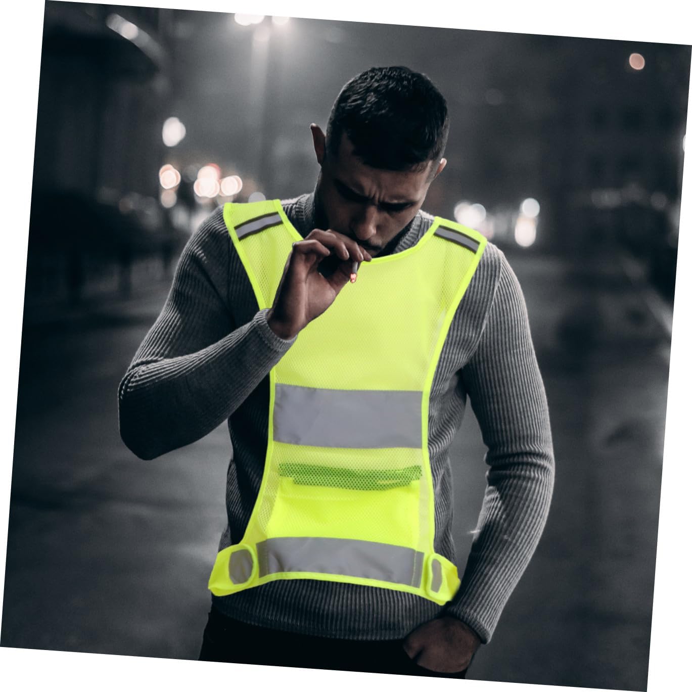 DOITOOL Sweat Vest for Men 1PC men vest outdoor vest for men womens athletic tank tops high visibility wristbands running reflector vest Security High Visibility Vest Adjustable
