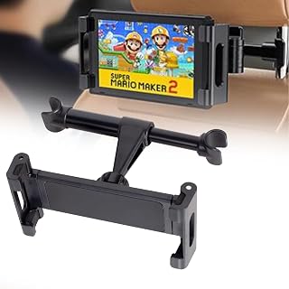 Headrest Phone Holder Tablet Car Mount, Adjustable 360° Rotating Universal Back Seat Tablet Stand for 5.6-10.5" Devices, Compatible with iPad Air Mini, Cell iPhone, Pro, Samsung Galaxy, Switch, Kindle, Black