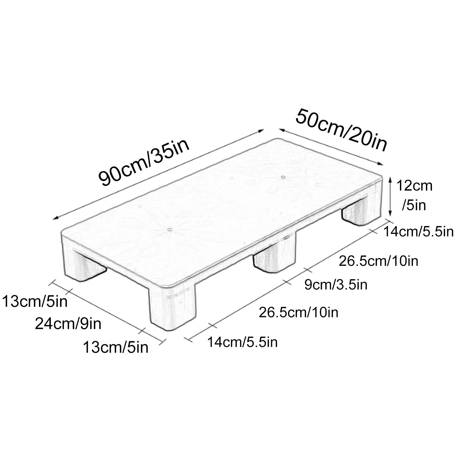 Pallet di stoccaggio in ABS | Dimensioni multiple multicolori for magazzino e logistica: pallet di stoccaggio in ABS(Blu,80x40cm/31x16in)