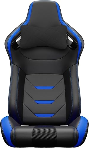 Miniatura 64 de 2 asientos universales ajustables de carreras con deslizadores dobles, asientos de cubo reclinables, 1 par de asientos deportivos para vehículos