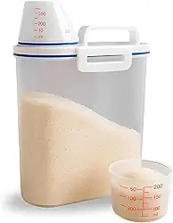 Pote Hermético Multiuso com Tampa Dosadora 2KG, Armazenamento de Alimentos Secos, Grãos, Cereais, Rações, Farinha, Feijão, Açúcar, Plástico BPA Free, Vedação Segura