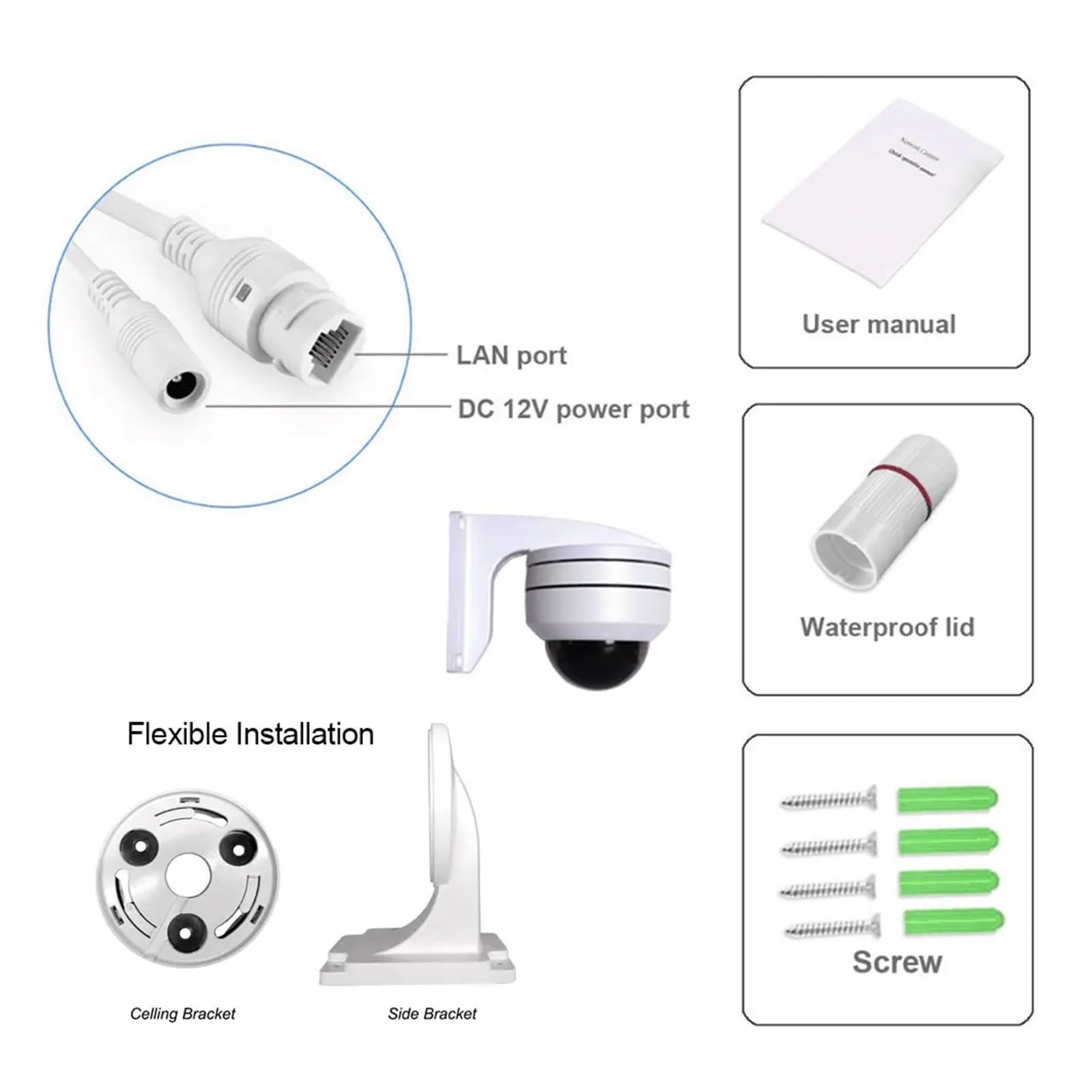 Cámara de Seguridad Domo Mini PTZ PoE de 5MP