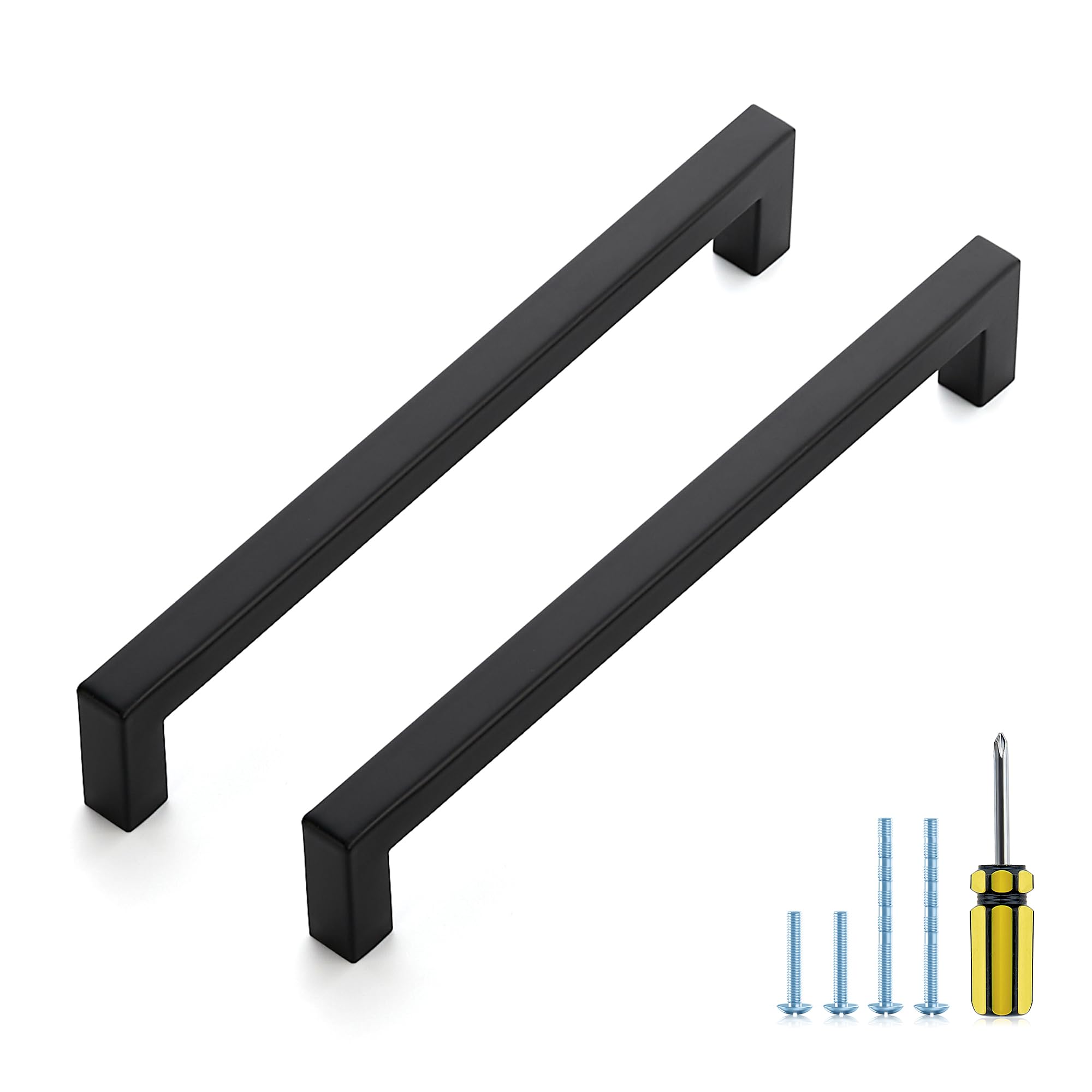 Ravinte Matte Black Square Pulls Cabinet Handles,7-1/2 Inch,5 Pack
