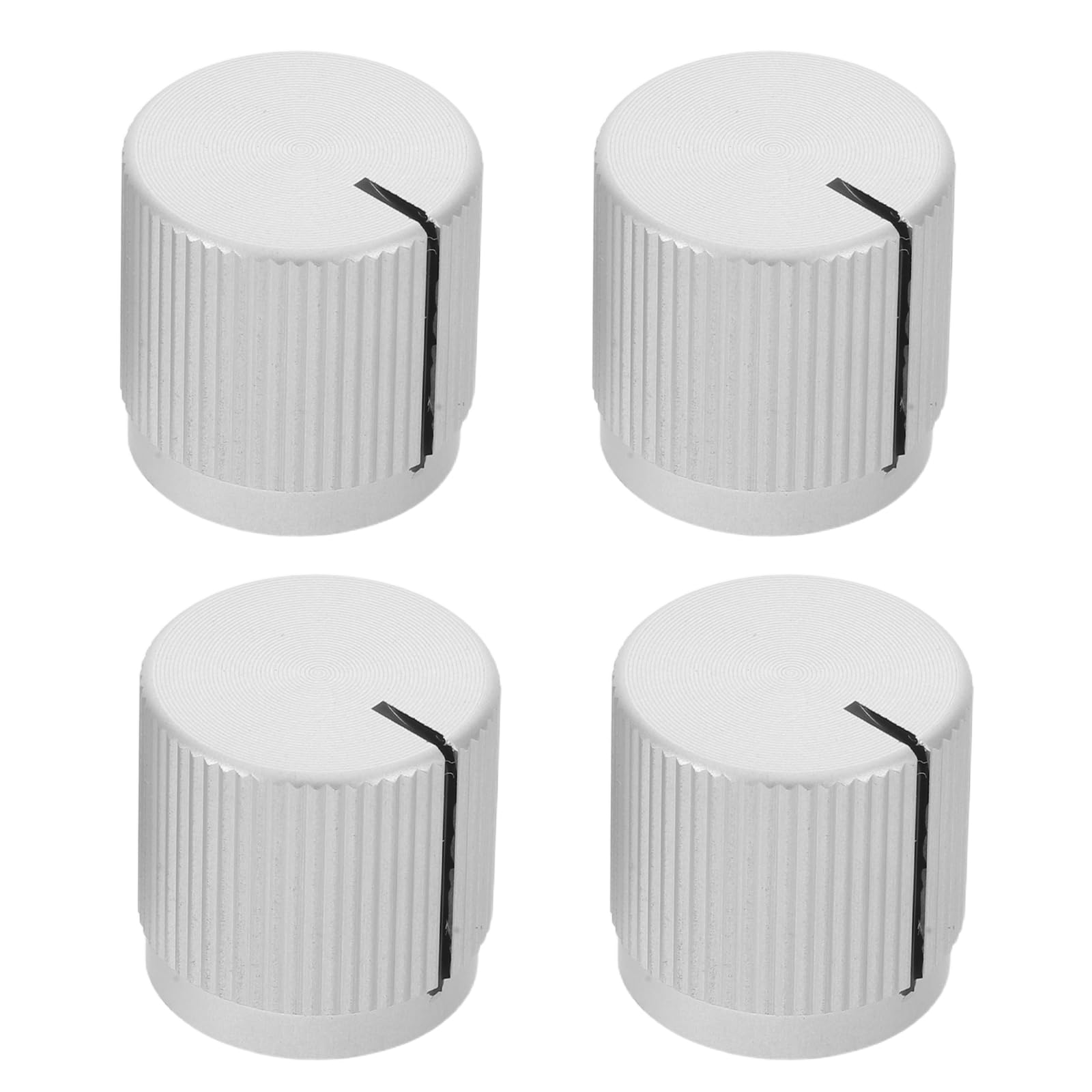 Abaodam 4pcs Aluminum Alloy Flat Top Potentiometer Volume Control Knobs for Bass Guitar 6mm Shaft Silver Metal Guitar Control Knobs Accessories