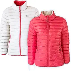 Jaqueta Puffer Dupla Face Pluma Ganso Feminina Kailash