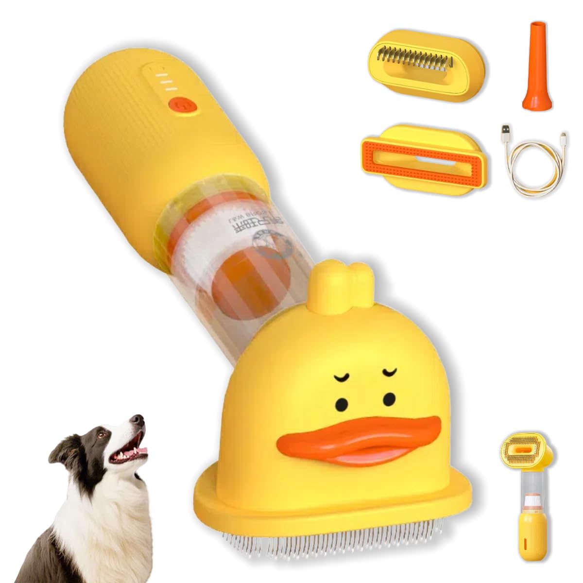 3-in-1 Hair Brush,Self Cleaning Slicker Brush/Cat & Dog Blow Dryer Portable/Hair Suction Device,Suitable for Pets with Long or Short Hair Dog & Cat