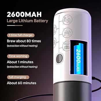 Cafetera espresso portátil 3 en 1 sin función de calefacción, cafetera eléctrica de carga tipo C, mini cafetera de 17 bares para N ESPRESSO/DolceGustoPods y café molido sobre la marcha3