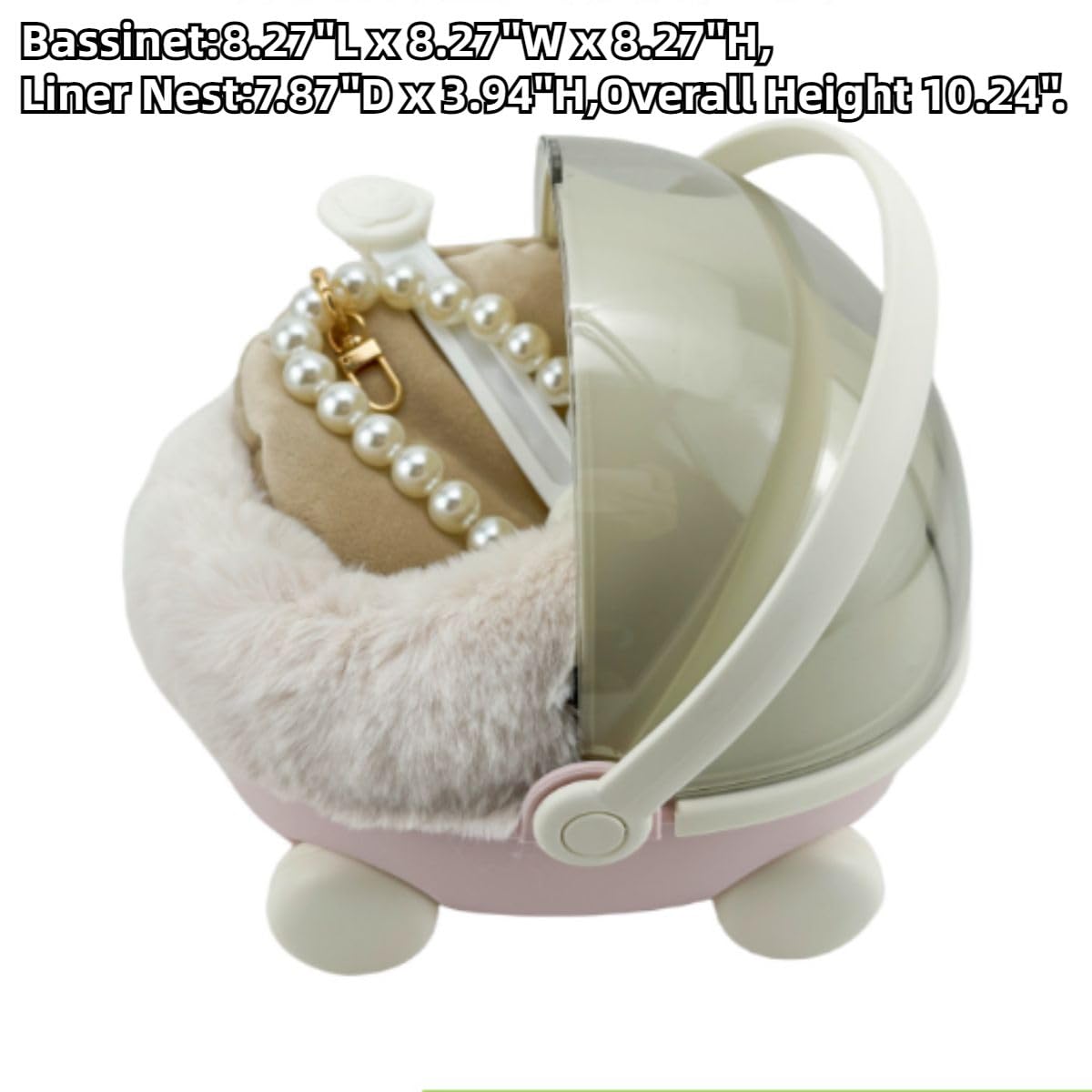 Bird Carrier Cage with Warm Nest, Cushion and Safe Lock, Portable Cages with Chain, Small Animals Travel Carrier Plastic Breathable Outgoing Box for Hamsters Lovebirds Budgies Sugar Gliders (Pink)