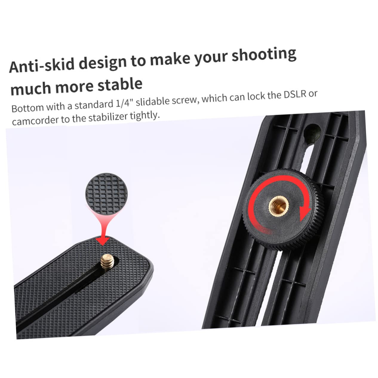 NUOBESTY Stabilizzatore per Fotocamera a Forma di U, Impugnatura Pieghevole in Nylon Pa66 e Fibra di Vetro, Foro 1/4 per Riprese a Bassa Angolazione