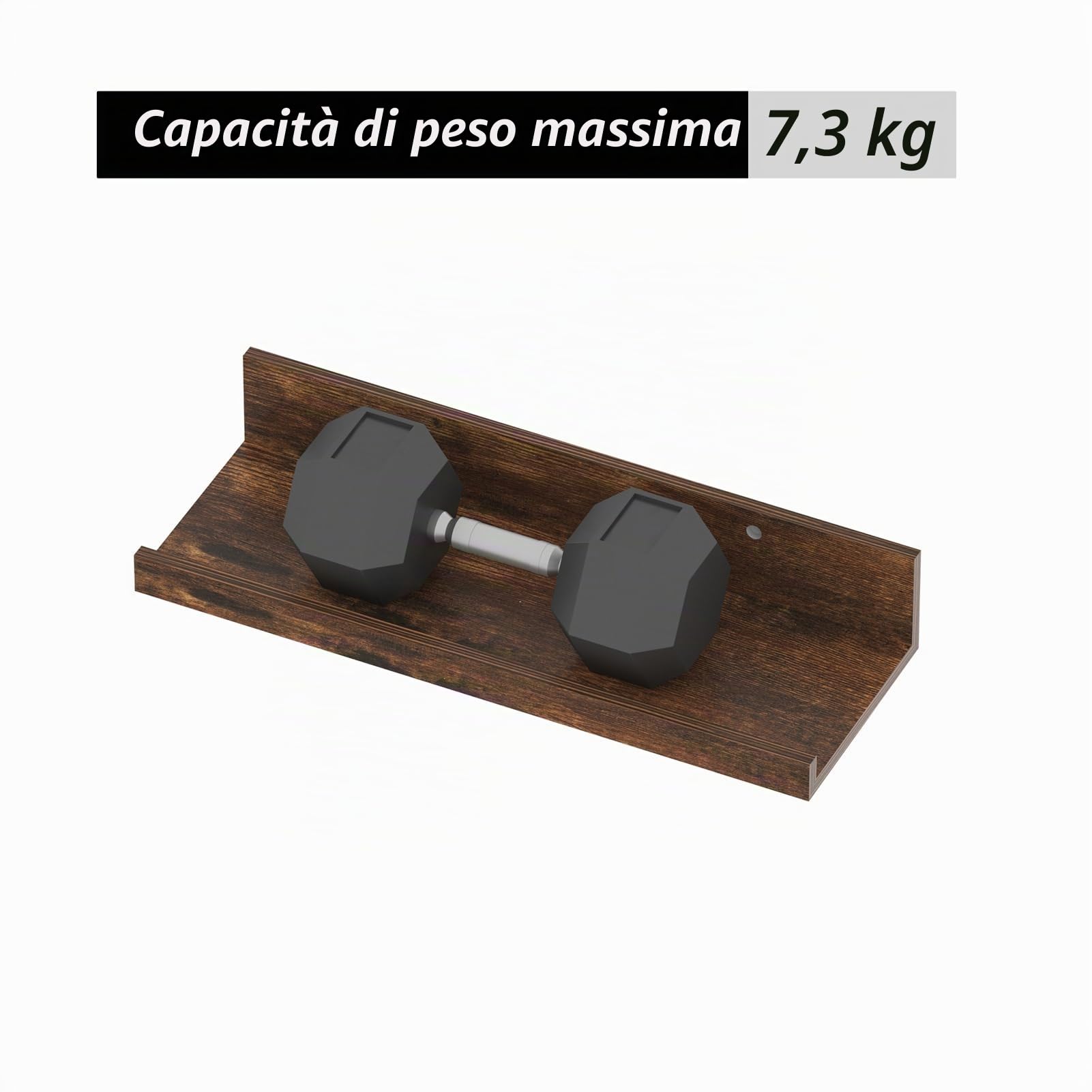 Giftgarden Mensola da Muro in Legno Composito,90 cm Mensola Sospesa Marrone per Soggiorno,Cucina,Camera da Letto o Ufficio, Set di 5 con Diverse Dimensioni