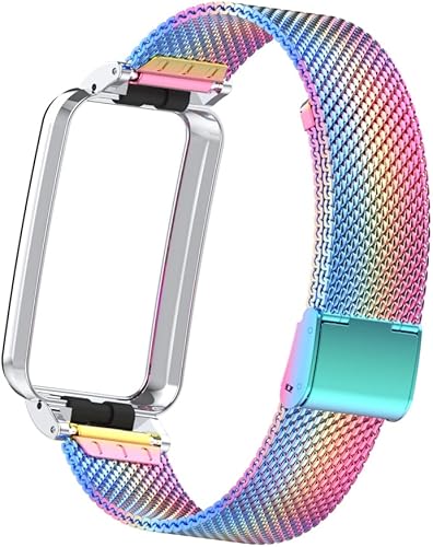 Miniatura 6 de HOPMC pulsera de metal marco protector y correa de bayoneta de malla de acero de 0.709 in para Xiaomi Mi Band 7 Pro Fashion Choice