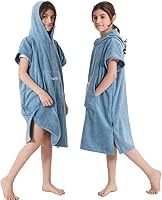 Vista 6 de Hiturbo Poncho de toalla cambiante para niños: toallas de baño absorbentes de secado rápido con capucha - Poncho de microfibra para nadar surf