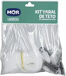 Kit Varal de Teto, Mor, Branco