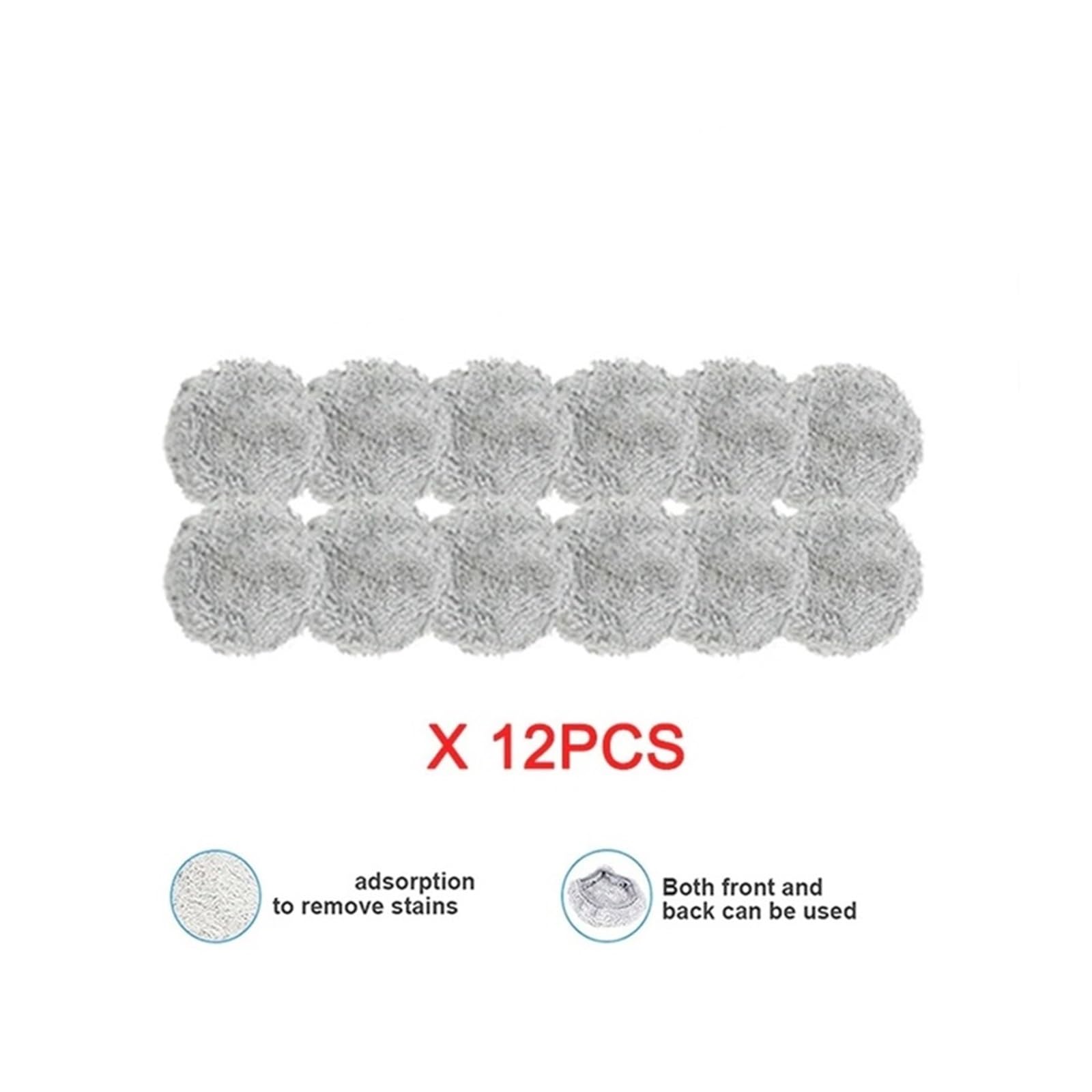 Panno for La Pulizia Delle Finestre, Compatibile Con Purerobo, Set Di Pulizia Del Panno for Scopa Da 24 Pezzi for Robot for Finestre Rotonde, Compatibile Con Hobot, 388 Cuscinetti(Grey 24pcs)