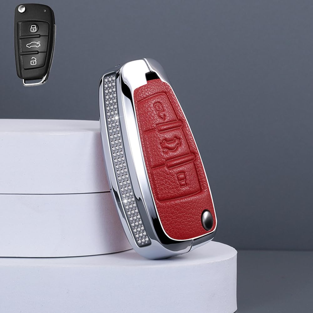 Etui na kluczyki samochodowe ze stopu aluminium, pasuje do Audi A1, A3, A4, A6, A8, Quattro Q2, Q3, Q7, S3, S6, RS3, RS6, R8, TT, TTS, etui na kluczyki samochodowe, akcesoria, 3 przyciski