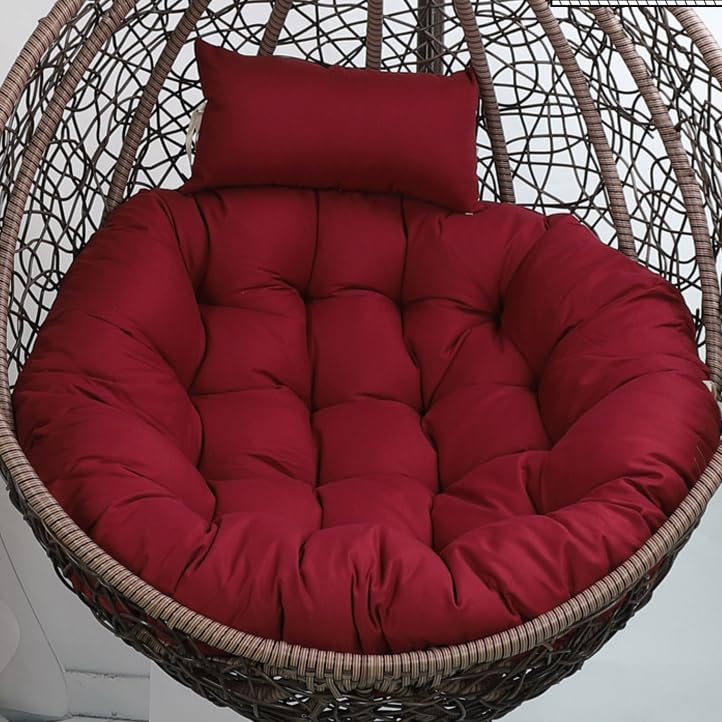 Coussin de chaise suspendue pour chaise œuf lavable 90 cm pour meubles d'extérieur Coussin de chaise de jardin en violet rouge rembourré confortable et...
