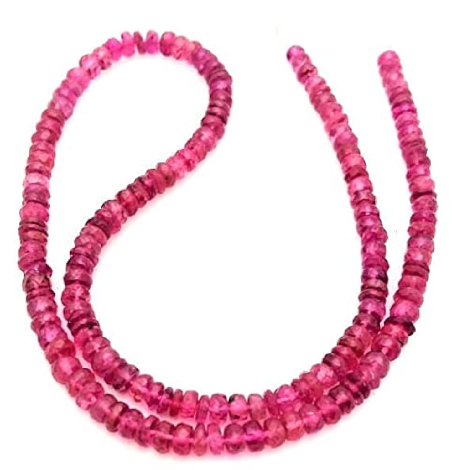 Perles tourmaline rose facettées 4mm fil de 14" pour réparer et personnaliser vos colliers fins