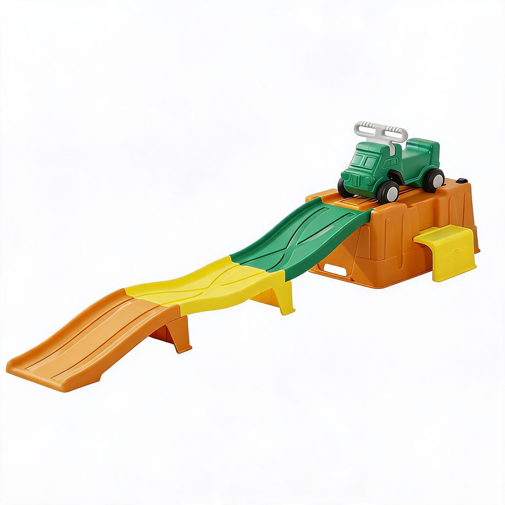 Acekool Up and Down Rollercoaster for Kids, Toddler Slide with Ride On Car