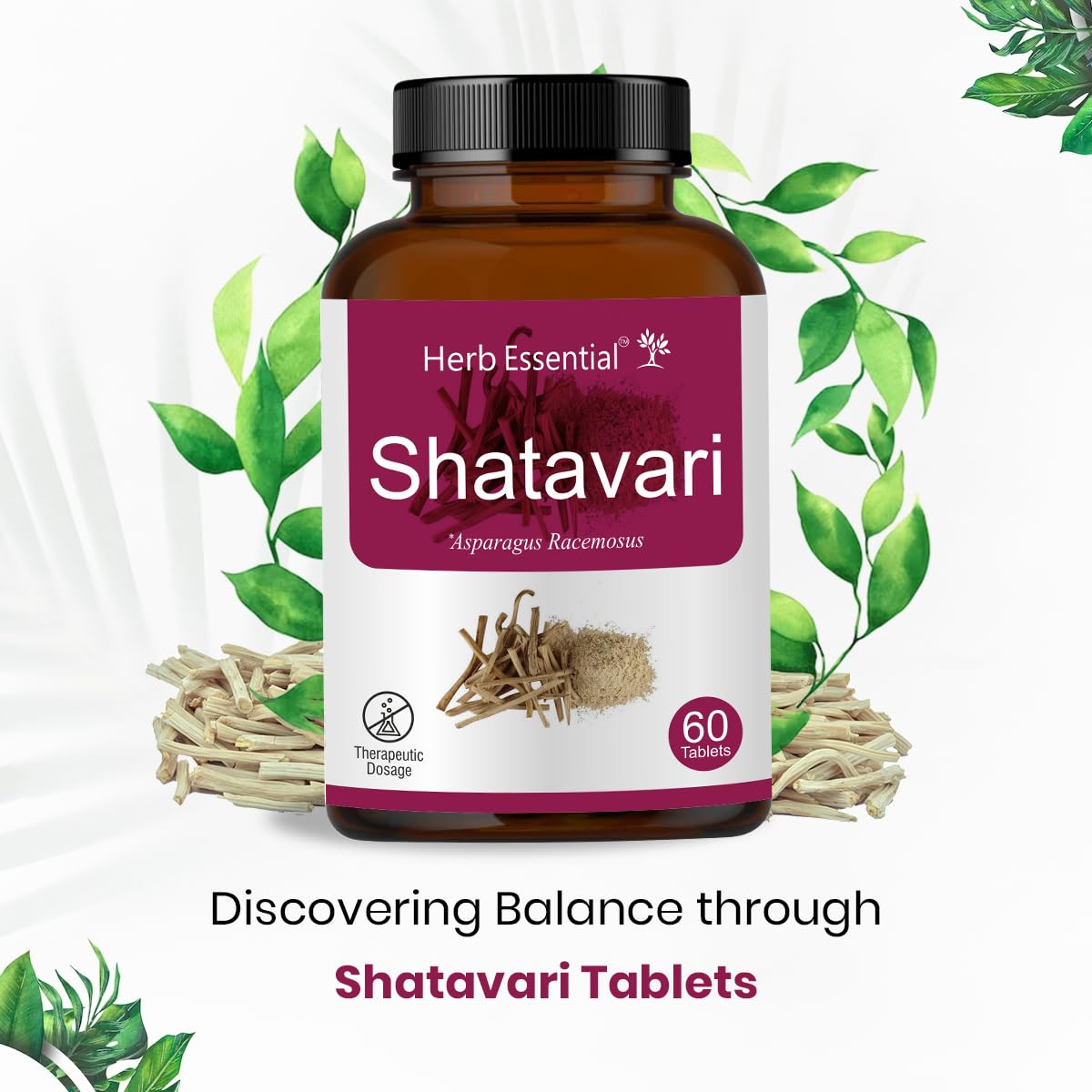 Herb Essential Shatavari 500mg Tablet | Hormonal Balance | Women Wellness Supplement |Promotes lactation |100% Pure & Natural | 60 Tablets - Image 5 thumbnail