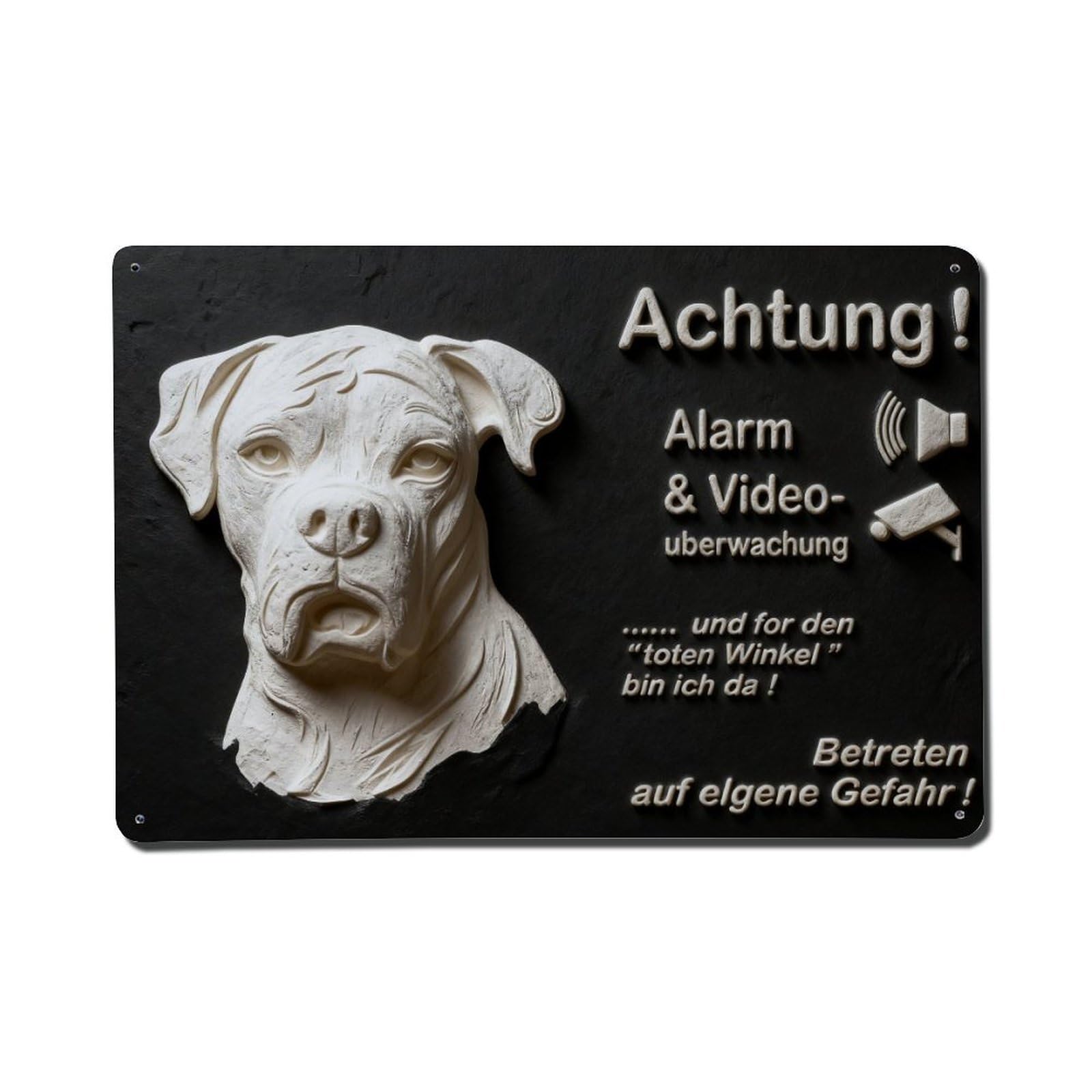 Attention Alarm Video Surveillance Dog Alert Vintage Metal Tin Sign Retro Wall Decor, Bar Garage Cafe Kitchen Home Wall Art Poster Decoration 8x12inches