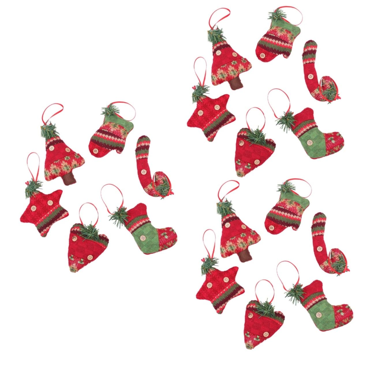 TOPBATHY 18 Piezas Decoración navideña Ornamento del árbol de Navidad Adorno navideño para Chimenea Colgantes navideños Christmas Tree Colgantes para Colgar Colgante con temática navideña