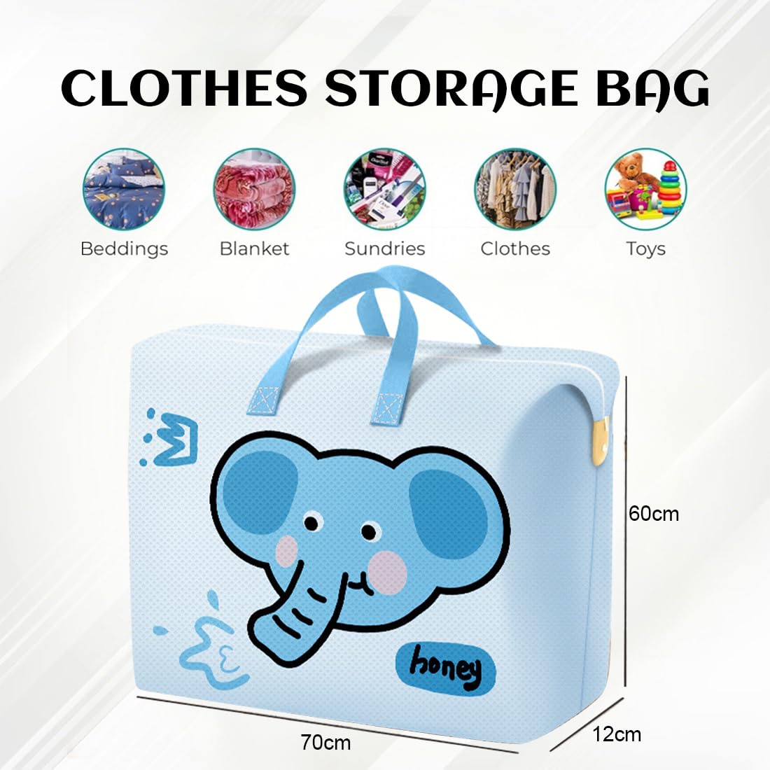 Trousse de Soin Bébé, Trousse de Toilette Bébé Géante avec Design Elephant Cartoon, Sans Odeur et Douce en Contact avec la Peau, Grande Capacité pour Vêtements et Couvertures d'Été