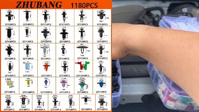 Image of ZHUBANG 1281PCS Car Push Retainer Clips Door Panel Trim Clamp Kit with 38 Most Popular Size Nylon Bumper Fender Panel Clips for GM Ford Toyota Honda Chevrolet BMW