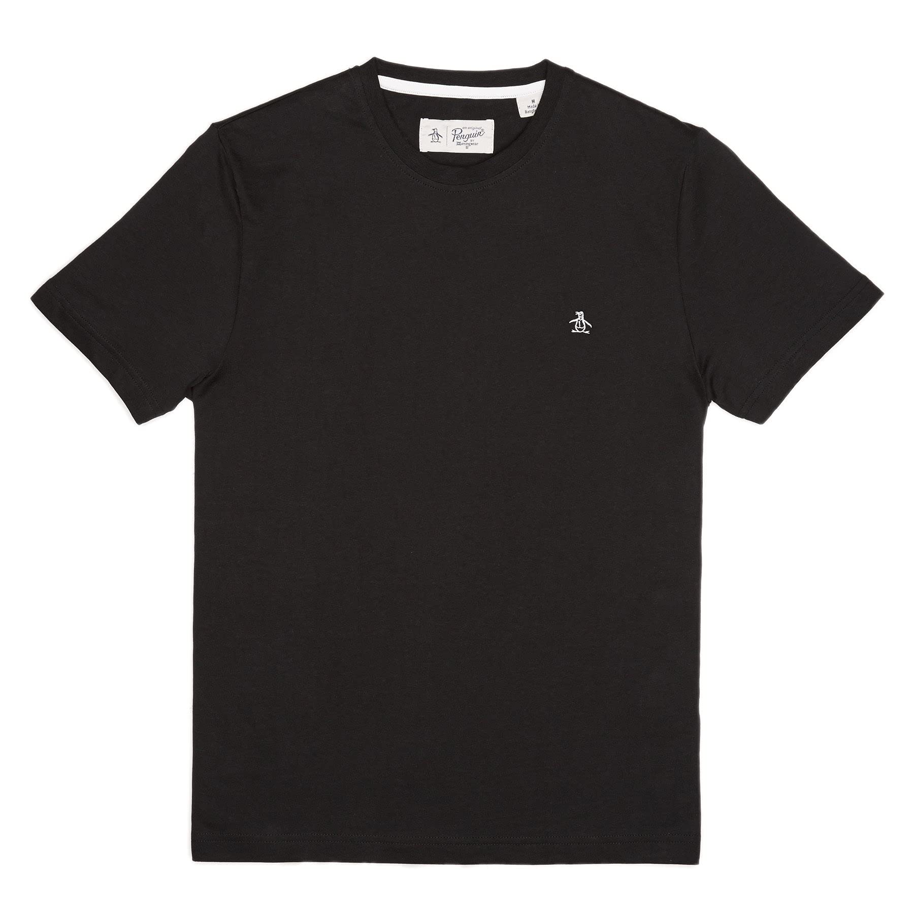 Original Penguin Men' Black Pin Point Embroidered T-Shirt in Size S, Sports Direct