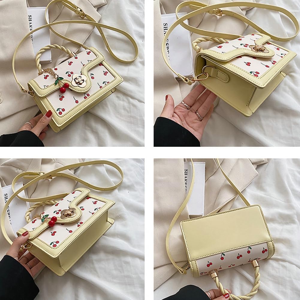 Womens Cute Cherry Vegan Leather Shoulder Crossbody Bag Fashion Purse Small Totes Y2k Handbag Satchel Clutch Gifts - Image 6