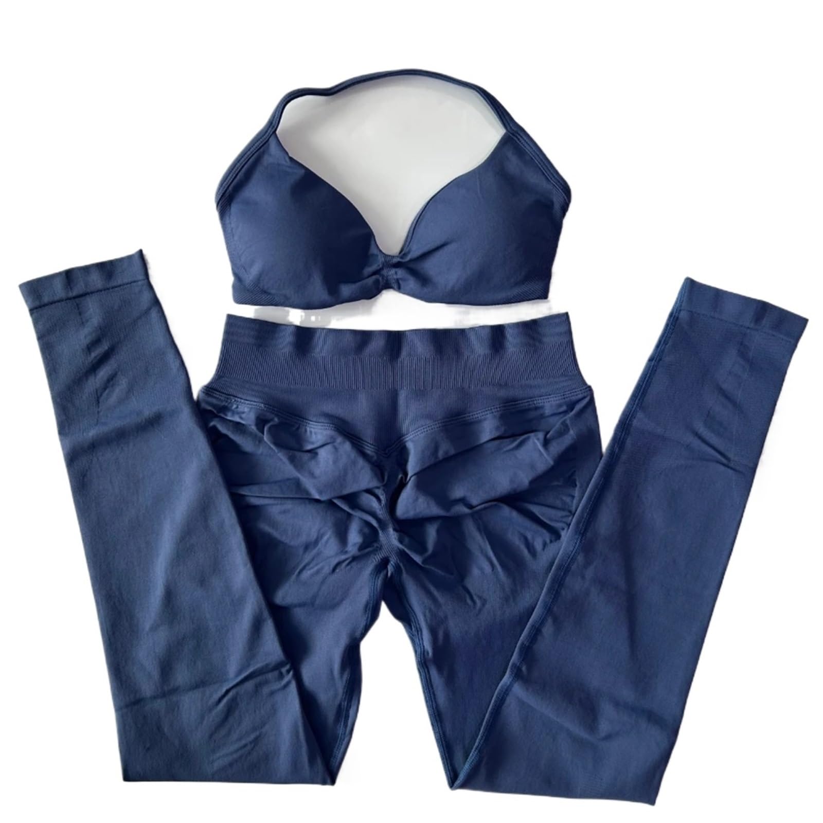Sport Set Damen 2-teiliges Set mit Riemchen-Yoga-BH, Sport-Top, Workout-Leggings-Set, nahtloses Fitnessstudio-Set, Fitness-Kleidung, Outfit(Color 32,L)