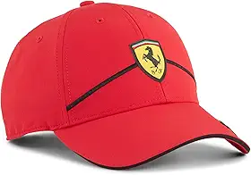 Boné Puma Ferrari Race Baseball Aba Curva Ajustável Vermelho