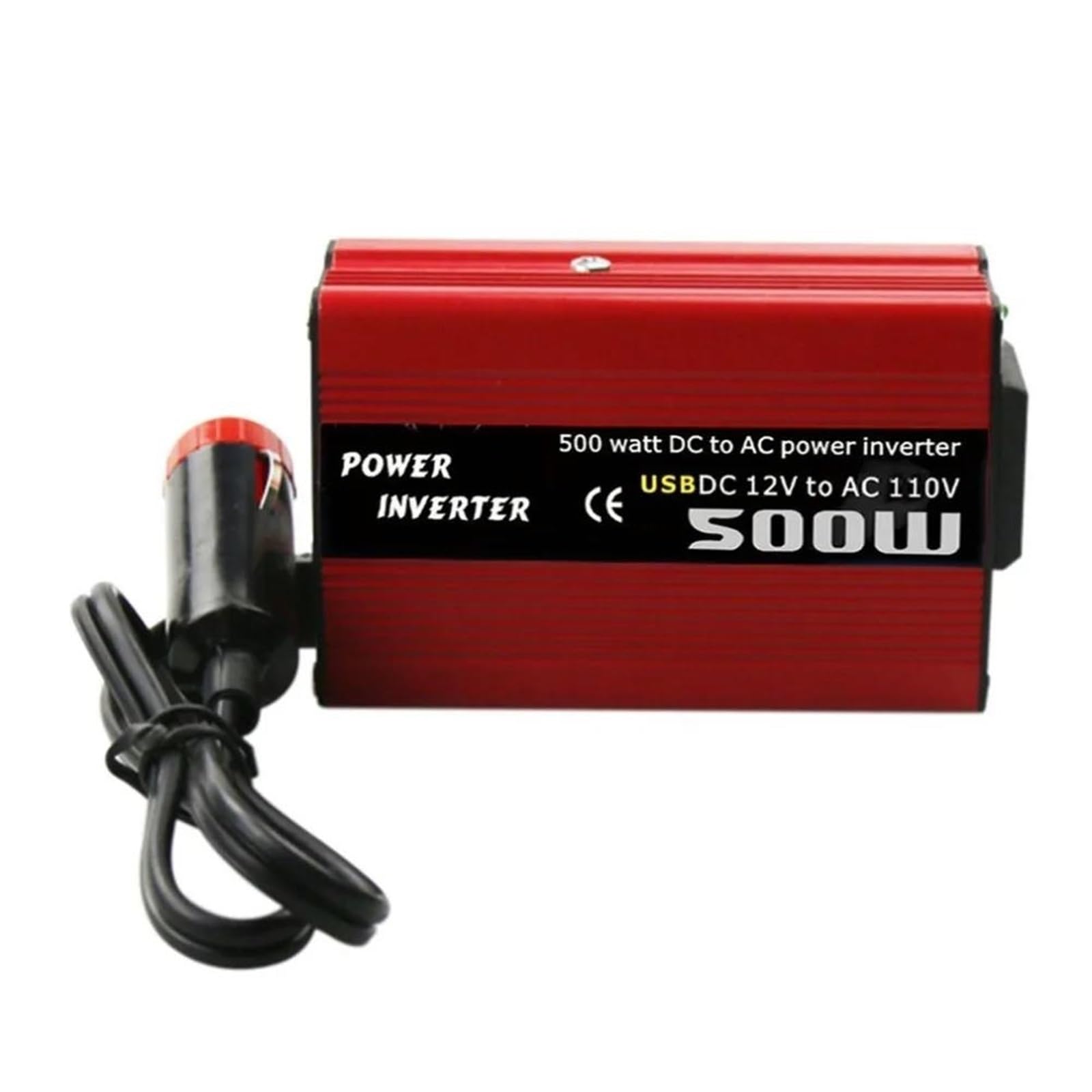 Inversor Adaptador Coche 500W con Doble Salida USB Convertidor Potencia Portátil Vehículos 12 V CC A 110V 220V CC Accesorio Transformador Automático(110V)