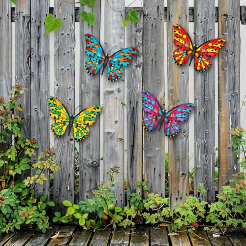 image for Daogtc Metal Butterfly Wall Decor - 9.6