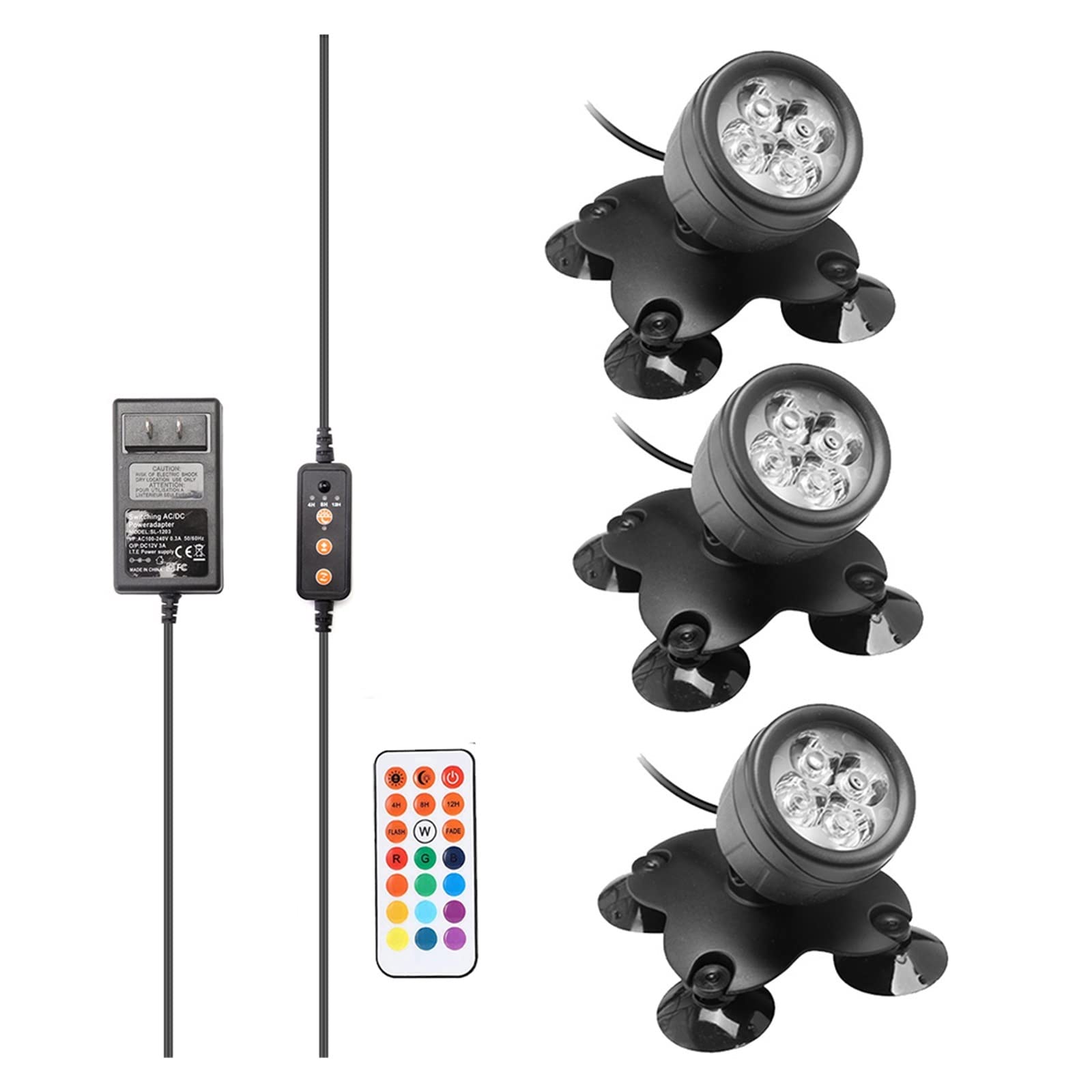 Światła do basenu RGB Nurkowanie Staw IP68 Wodoodporne podwodne akwarium Spotlight 36 LED Ogród Krajobraz Lampa trawnikowa Tworzenie Atmosfery(3pcs)