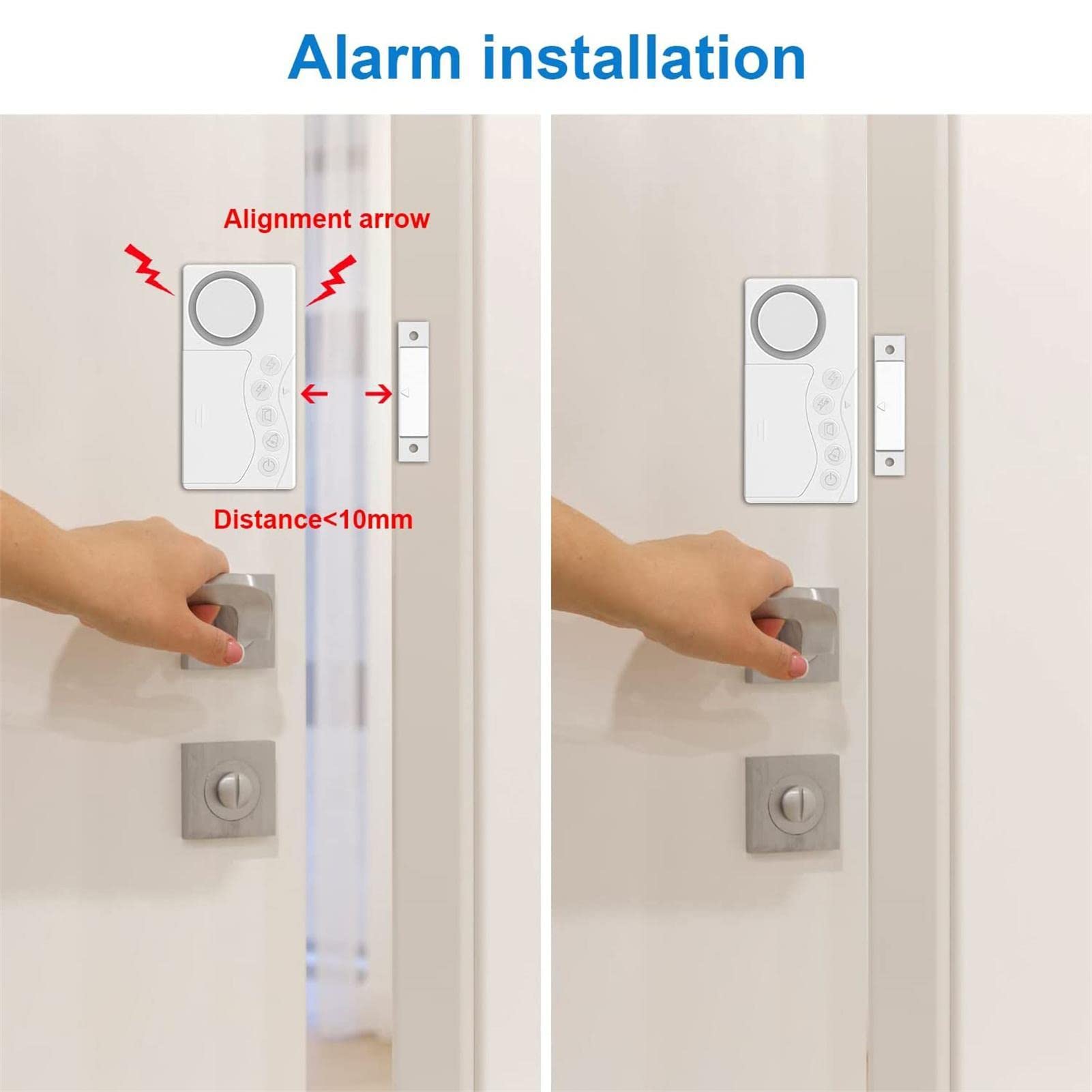 4 alarmas inalámbricas para frigorífico, alarma antirrobo puerta, 4 en 1, alarma inalámbrica para ventana, timbre puerta, detector seguridad para el hogar, alarma puerta abierta