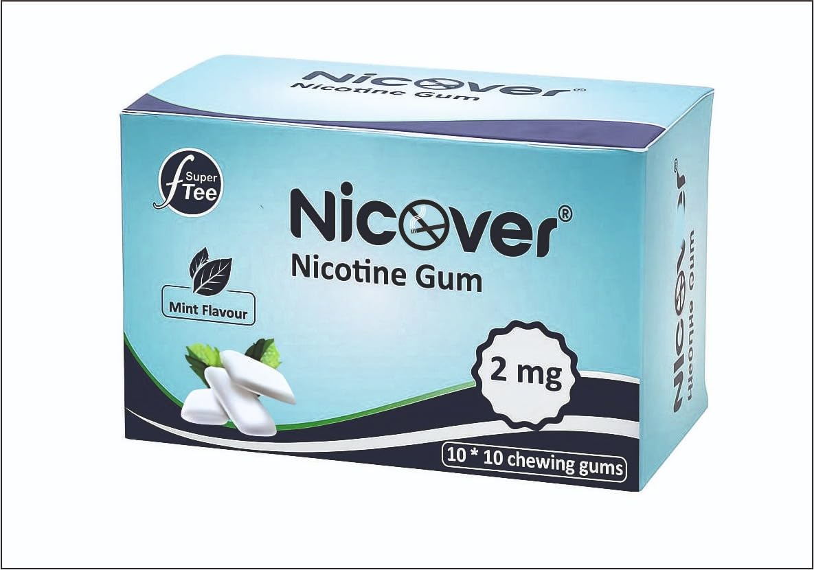 Sponsored Ad - Nicotine Gum 2mg | Mint Flavour Sugar Free Soft Chew | Helps to Quit Smoking and Tobacco (Gutka) | 10 Strips x 10 Gums in each pack| WHO Approved