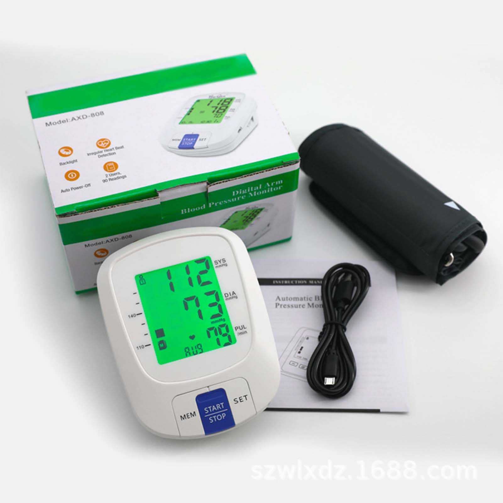 Esfigmomanómetro de Brazo electrónico, Monitor de presión Arterial doméstico de Alta precisión, Pantalla Digital LCD, presión Inteligente, Carga USB, para monitoreo de hipertensión