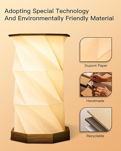 Miniatura 5 de JTT Lámpara de mesa portátil recargable pequeña lámpara de escritorio inalámbrica LED regulable luces de noche de cabecera plegable lámpara de papel