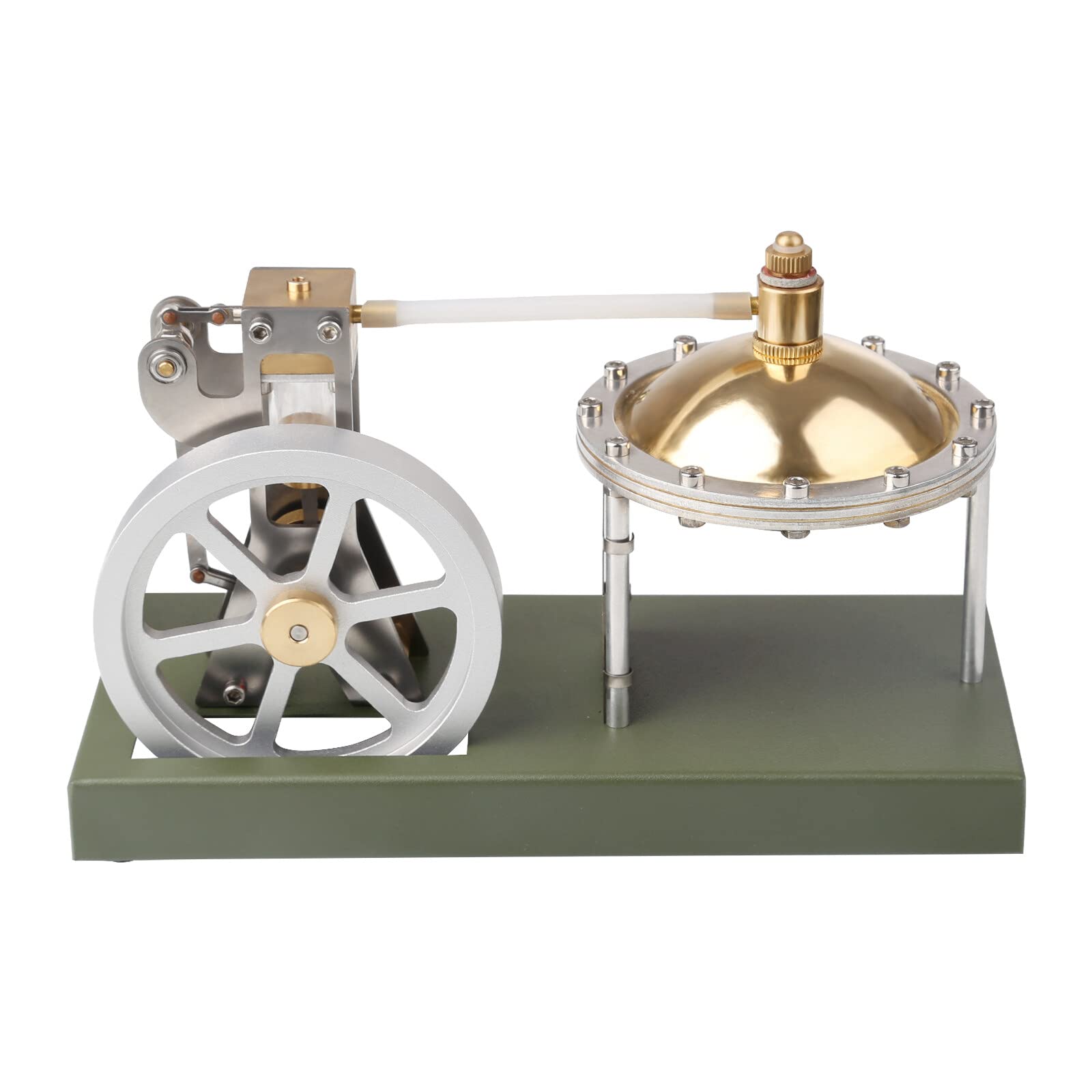 Retro Metal Vertical Steam Engine Model Kit with Cylinder, Boiler Heating System, Flywheel Motion for Engineering Learning, Display & Steam Power Demonstration