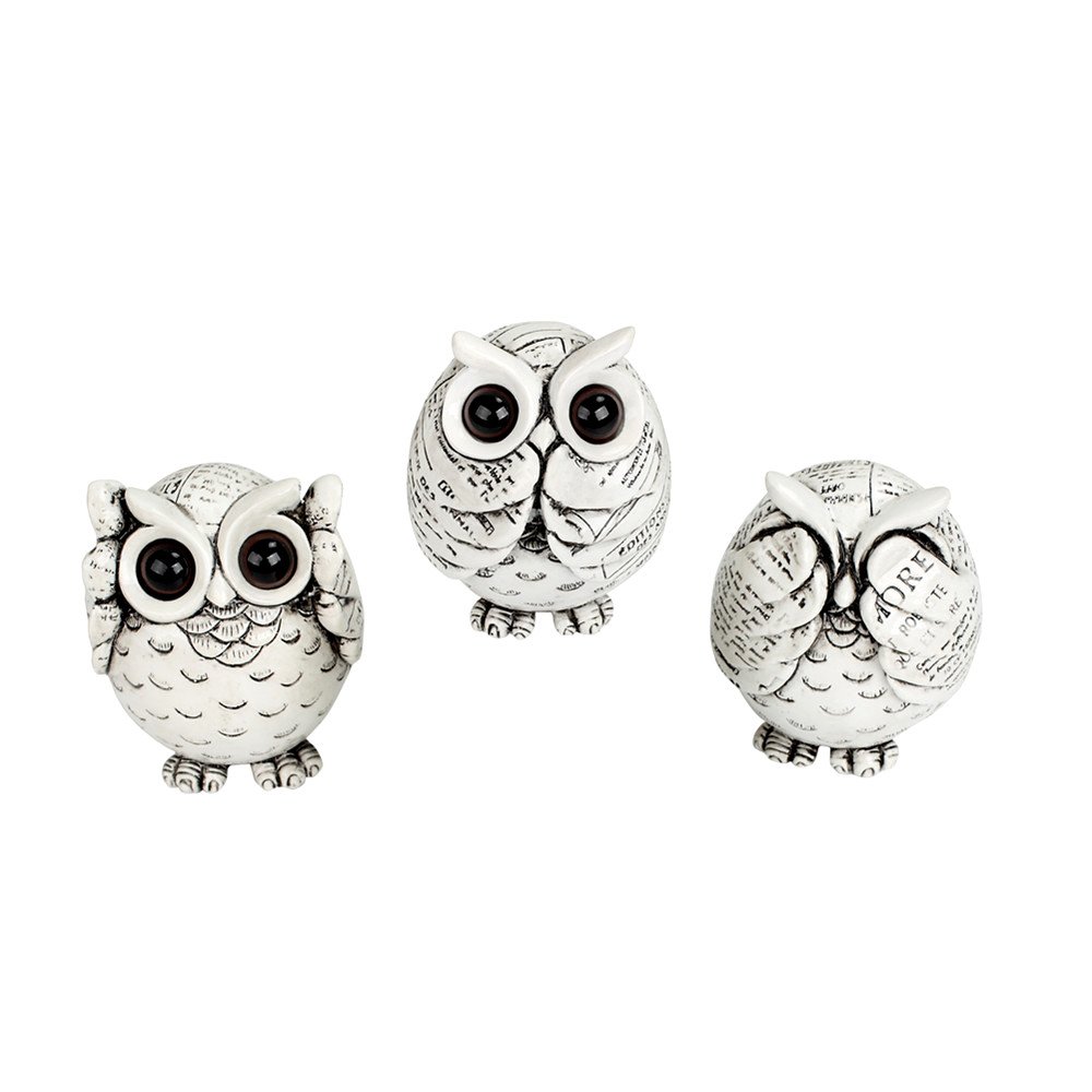 Buy FAMICOZY Owl Figurine with Different Gestures,Cute Owl Statue ...