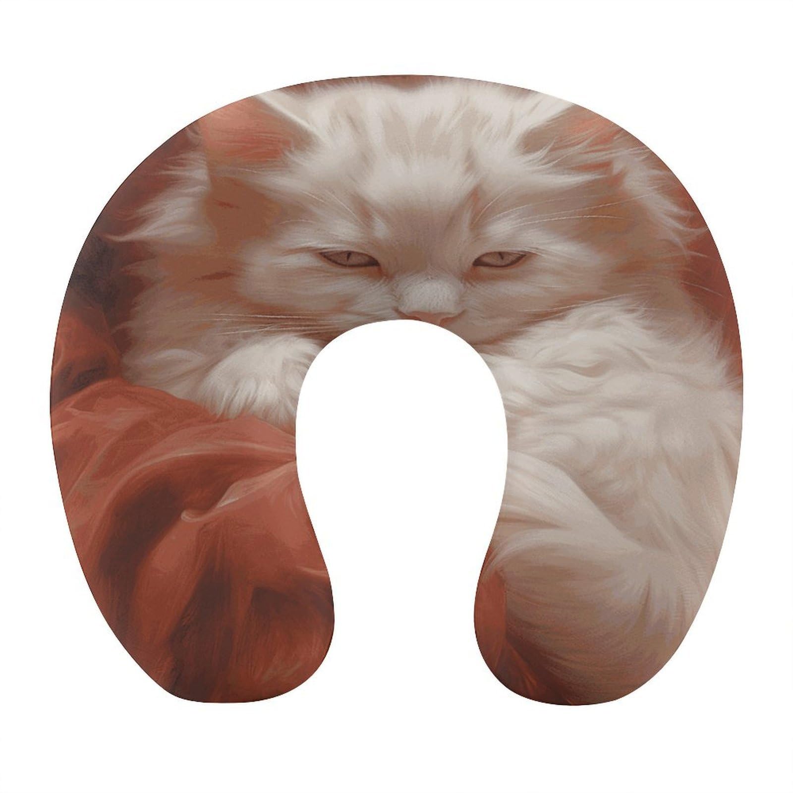 Btcowzrv Style Hazy Cat U Shaped Neck Pillow Travel Pillows