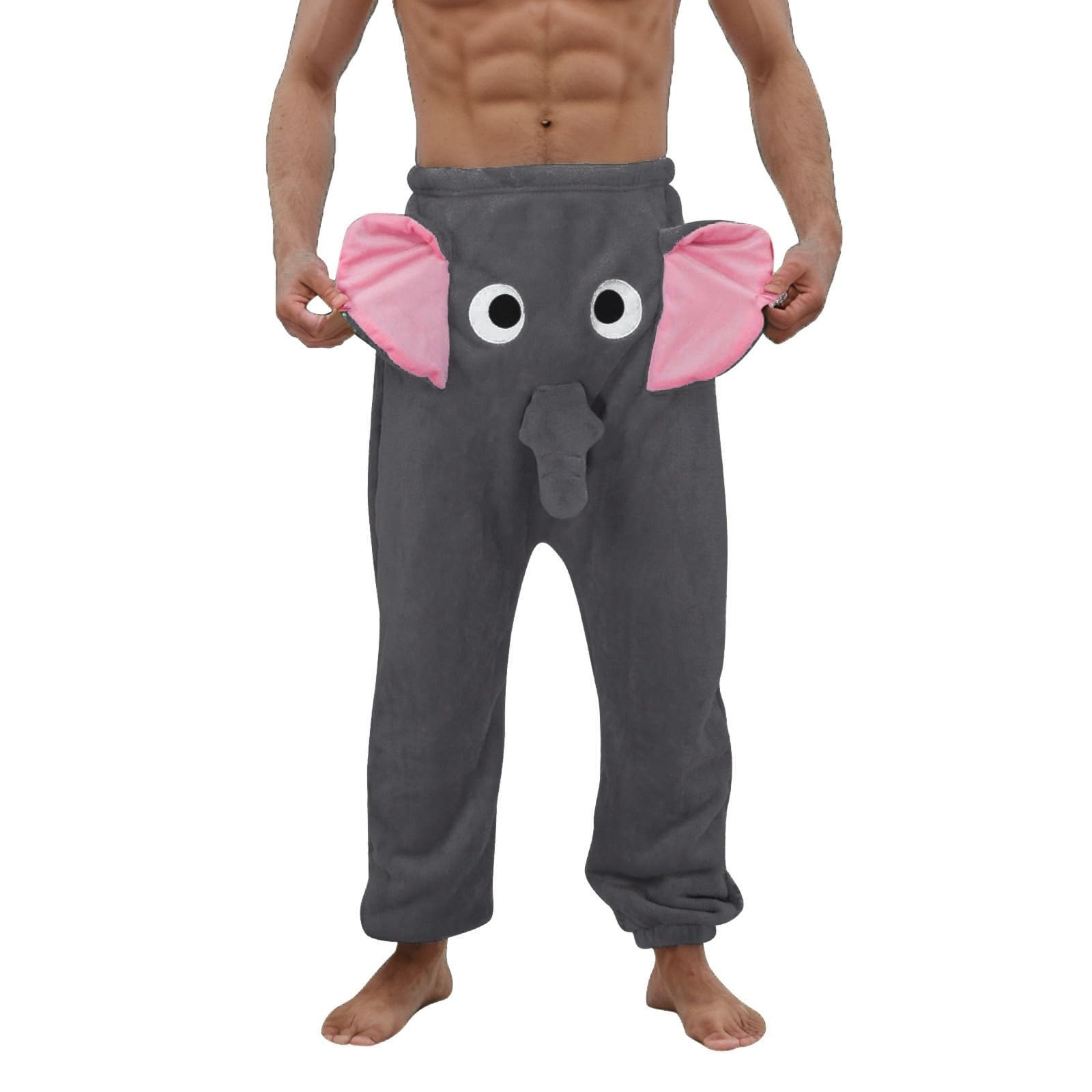 Pantalones hombre fantasía de elefante pijama extraño con trompa interactiva 7