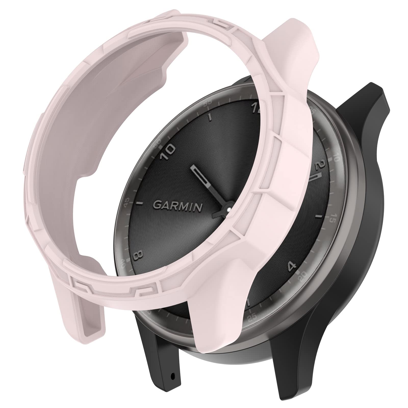 ZZjingli For Garmin Vivomove Trend Armor Hollow Watch Protective Case(Starlight)(Midnight Blue)(Light Pink) etc (Color : Light Pink)