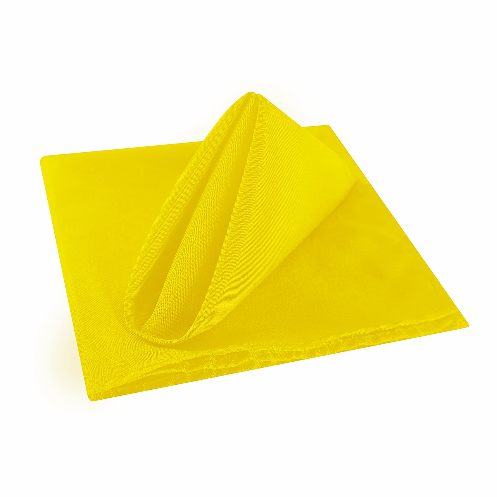 Servilletas de tela de 20 x 20 pulgadas, lavables de poliéster, servilletas de mesa suaves para bodas, fiestas, banquetes (amarillo, 25 unidades)