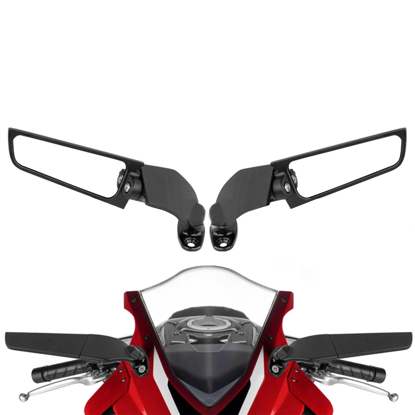 Specchietto retrovisore Laterale Girevole per Motocicletta Specchietti Laterali Supersport 360 Gradi Universali per Honda CBR650R CBR 650 CBR500 CBR 500 R F Bianco