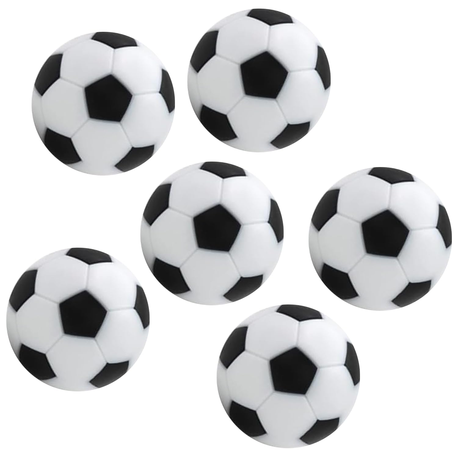 Molygar 6Pcs Mini Football Balls - Fun Party Game Accessories - Replacement Balls for Tabletop Football, White or Black